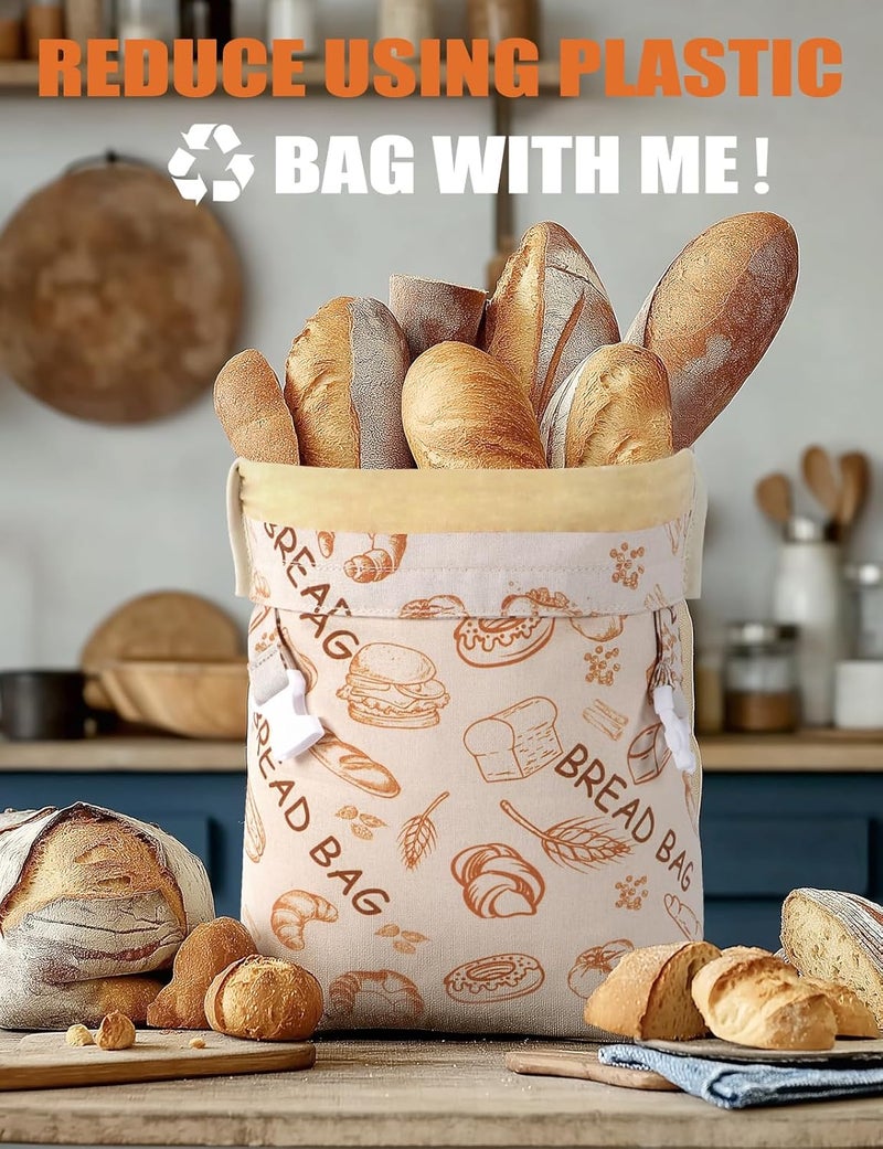 bomis Reusable Beeswax Bread Bags(2 Pack), Beeswax Bags for Sourdough/Homemade Bread, Natural Cotton Bees Wax Bag, Fresh and Refrigerable, New Upgrade Food Storage Bag, Large Capacity and Portable - Image 3